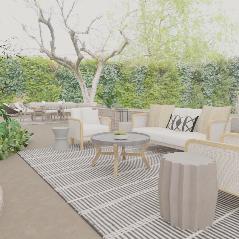 Bohemian, Scandinavian Outdoor Space Design by Havenly Interior Designer Amanda