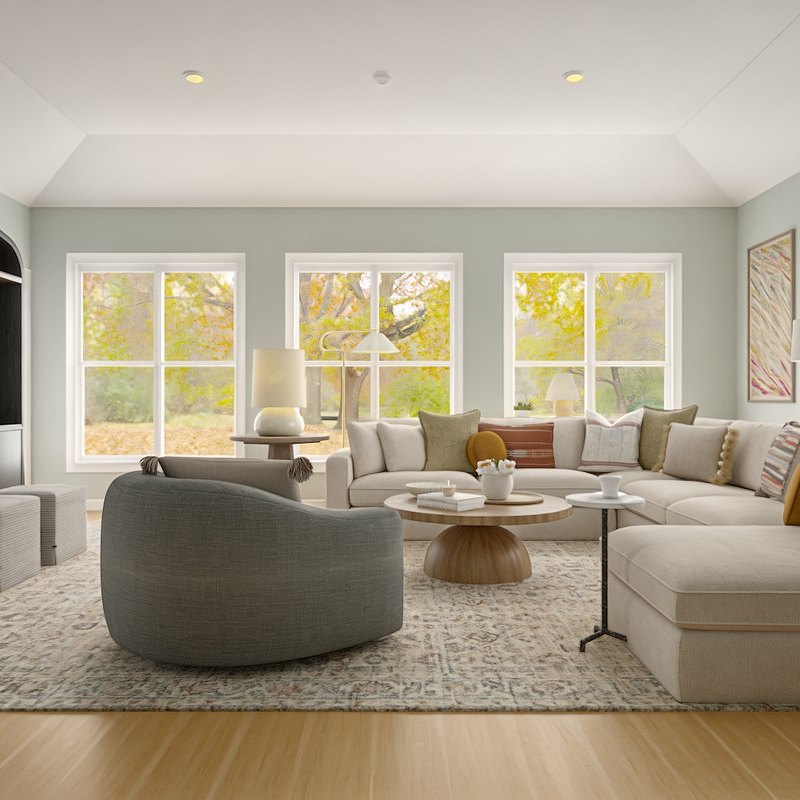 Modern, Classic, Traditional, Farmhouse Living Room Design by Havenly Interior Designer Philippa