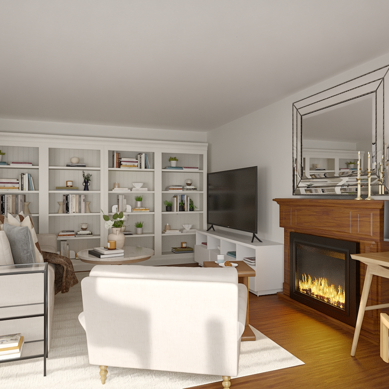 Transitional Reading Room Design by Havenly Interior Designer Florencia